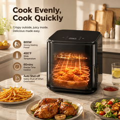 4-in-1 Air Fryer 3QT with Roast & Dehydrate Functions