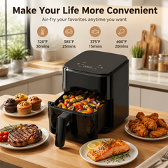 4-in-1 Air Fryer 3QT with Roast & Dehydrate Functions