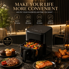 4-in-1 Air Fryer 3QT with Roast & Dehydrate Functions