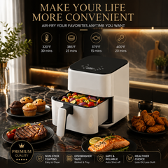 4-in-1 Air Fryer 3QT with Roast & Dehydrate Functions