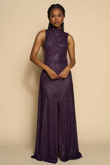 JUNNIE COVER UP DRESS-PLUM PRINT