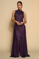 JUNNIE COVER UP DRESS-PLUM PRINT