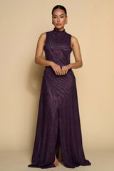 JUNNIE COVER UP DRESS-PLUM PRINT