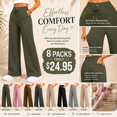 ⚡New Summer Drawstring High Waist Wide Leg Pants
