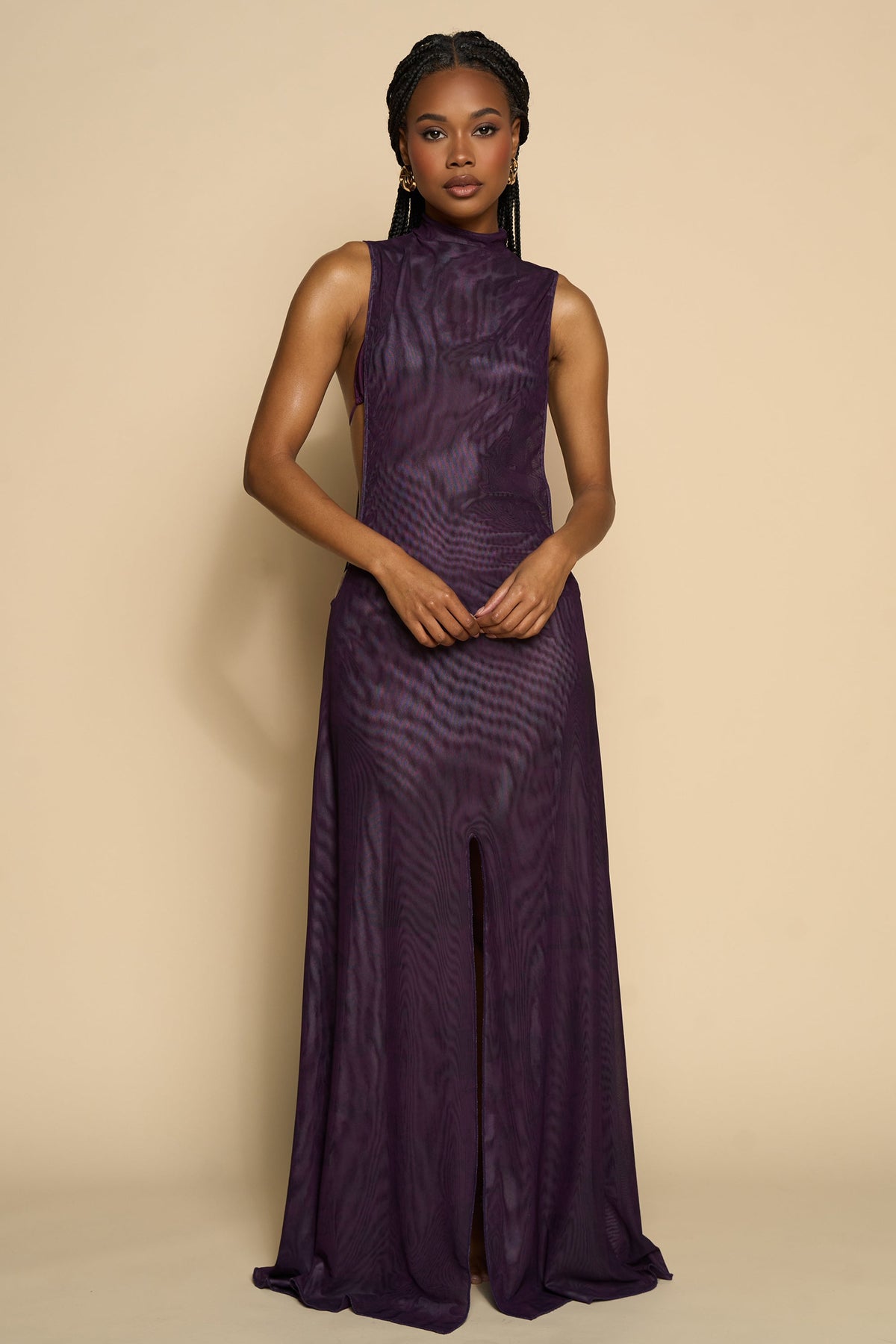 JUNNIE COVER UP DRESS-PLUM PRINT